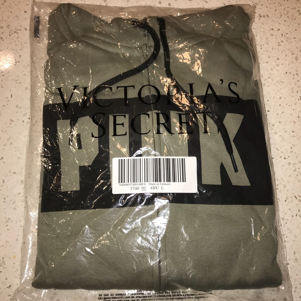 VS VICTORIAS SECRET PINK PERFECT FULL-ZIP HOODIE L - Picture 3 of 4